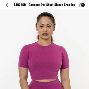 Los Angeles Apparel Magenta Crop Tee